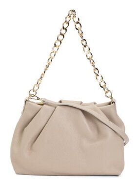 CHIARA FERRETTI Made In Italy Leather Chinch Shoulder Chain Strap Handbag